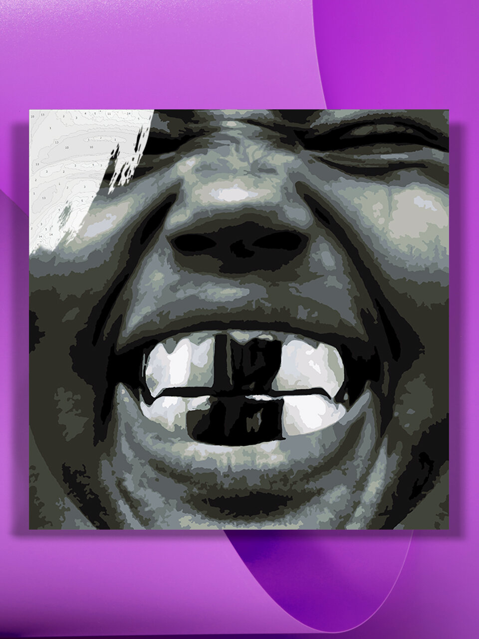 Kanye West - BULLY kanvasidagi raqamlar bo‘yicha rasm, 40 x 40 sm