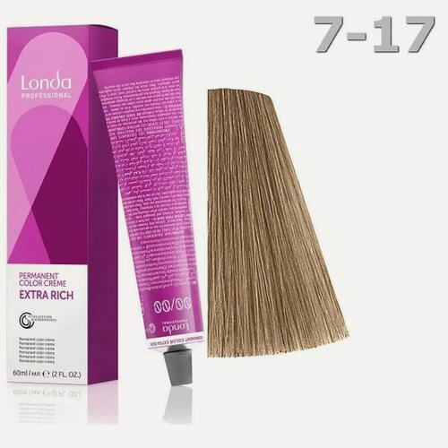 Изображение товара Стойкая крем-краска для волос Londa Professional, 7/17 блонд пепельно-коричневый