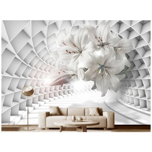 Фотообои на стену флизелиновые 3D Модный Дом Цветочный тоннель 400x280 см (ШxВ)