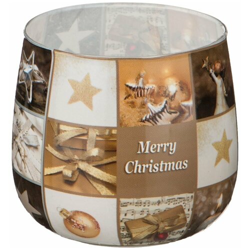 Свеча Adpal Merry Christmas, высота 7 см, диаметр 6 см (348-437)