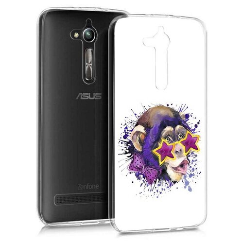 Чехол задняя-панель-накладка-бампер MyPads обезьяна в очках для Asus Zenfone Go ZB500KL/ZB500KG 5.0 (X00AD/A/C) противоударный