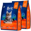 BRIT PREMIUM CAT INDOOR для взрослых кошек живущих дома с курицей (2 + 2 кг) - изображение