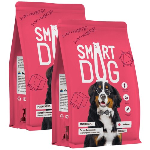 SMART DOG для взрослых собак крупных пород с ягненком (3 + 3 кг)