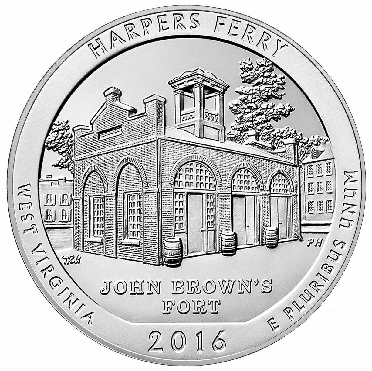 Монета 25 центов Харперс Ферри. Национальные парки. США D 2016 UNC