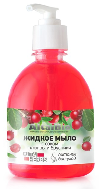 AltaiBio Жидкое мыло Клюква и Брусника (питание био-уход), 300 мл