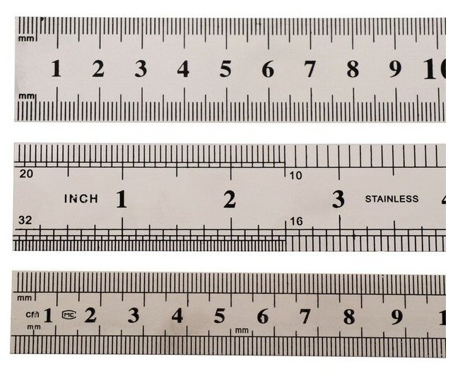 Набор линеек металлических 3 штуки: 15см, 20см, 30см. 673076