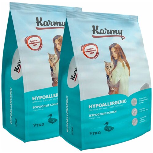 KARMY HYPOALLERGENIC гипоаллергенный для взрослых кошек с уткой (1,5 + 1,5 кг)