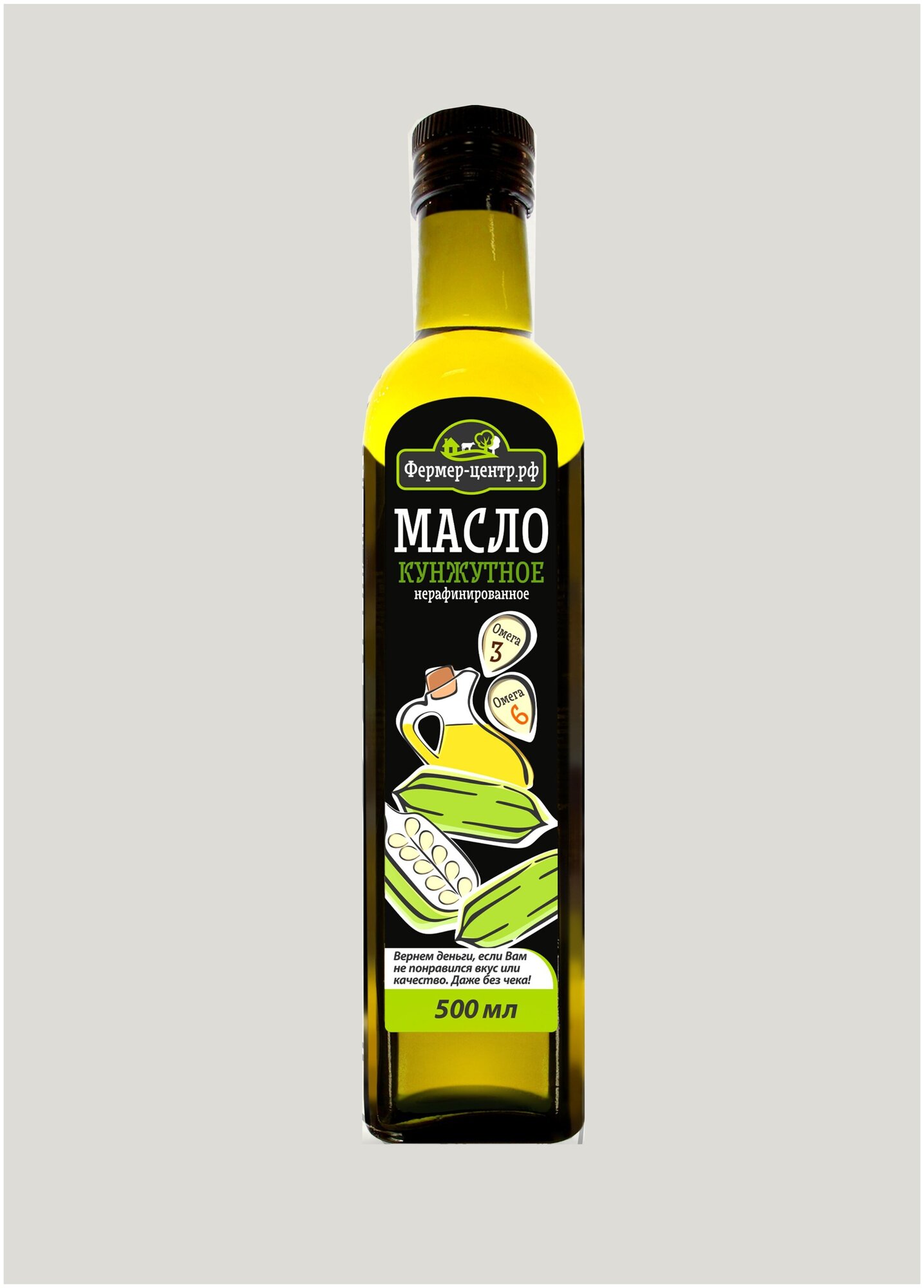 Масло кунжутное первого холодного отжима нерафинированное Sesame Oil сыродавленное Фермер-центр 500 мл