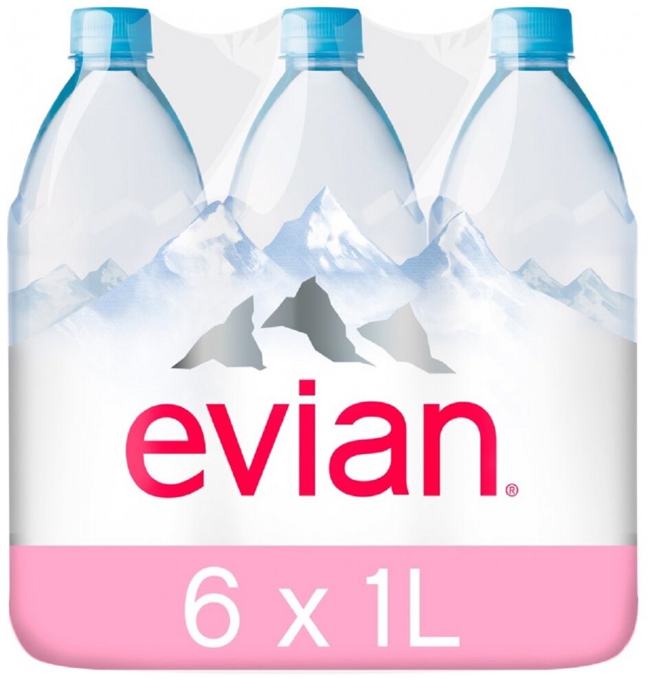 Вода минеральная Вода Evian мин. 1л. 6 шт./уп.