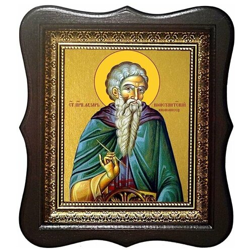 Лазарь Константинопольский, иконописец, исповедник, преподобный. Икона на холсте.