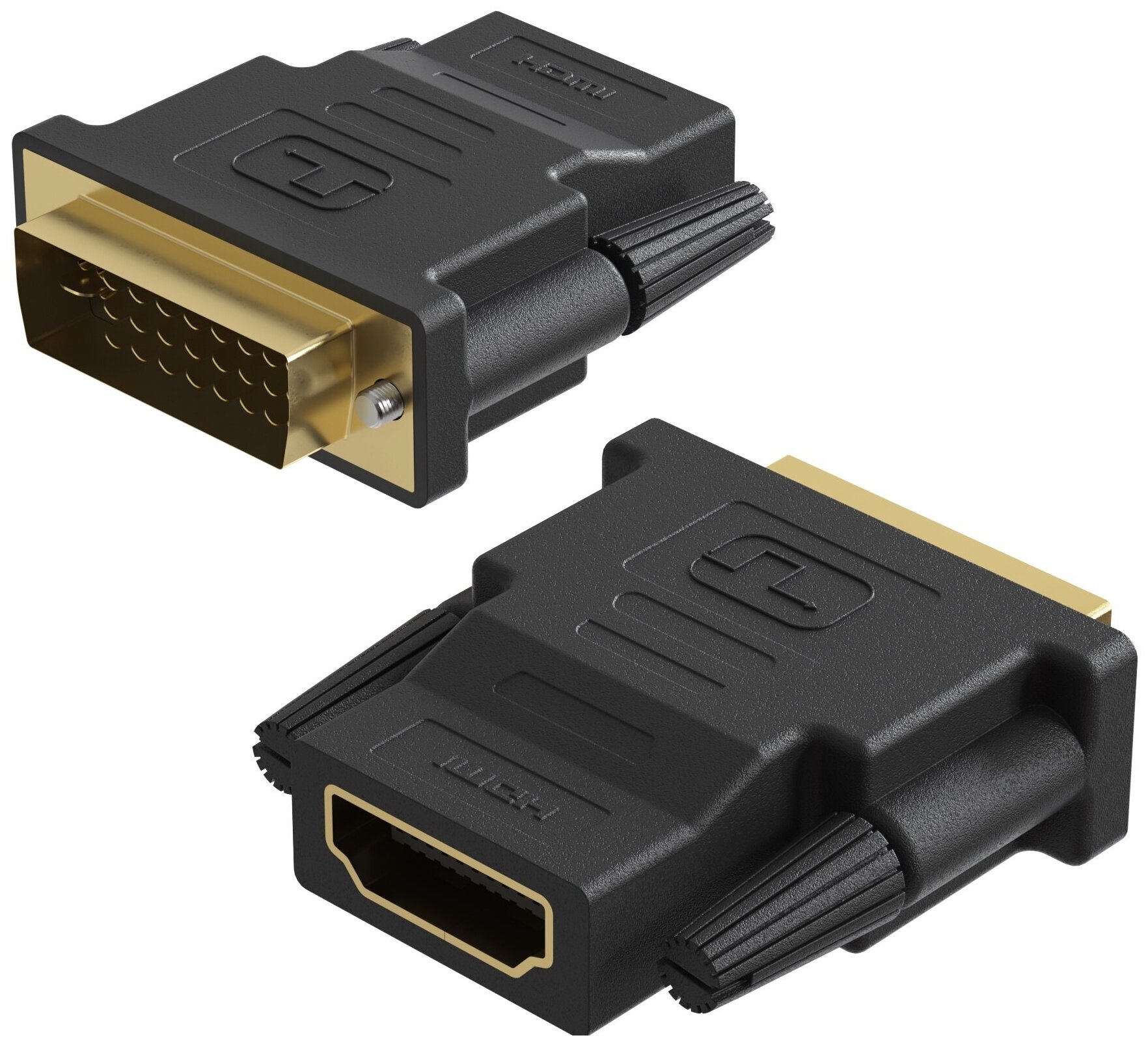 Адаптер-переходник GSMIN RT-91 DVI-I (24+5) (M) - HDMI (F) (Черный)
