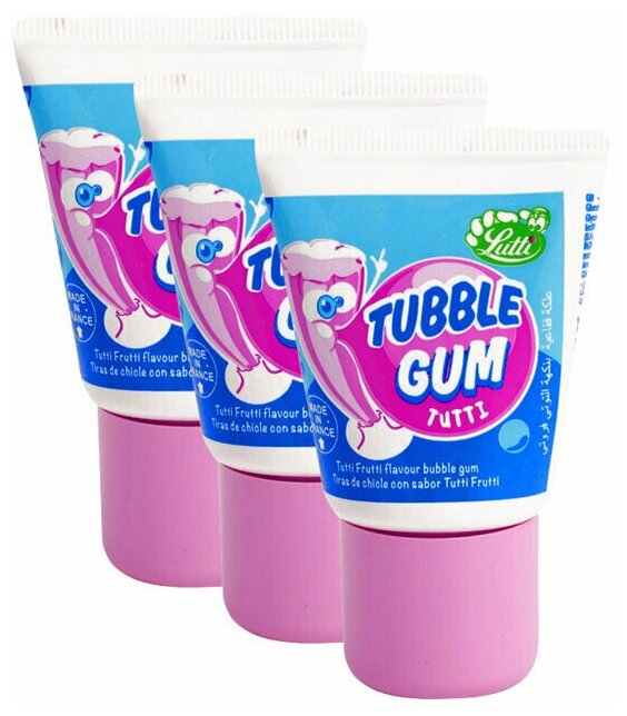 Жевательная резинка Lutti Tubble Gum Tutti Frutti (Франция), 35 г (3 шт) - фотография № 1