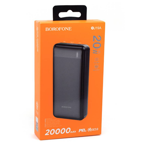 Внешний аккумулятор повербанк Power bank Borofone BJ19A 20000mAh 20W черный