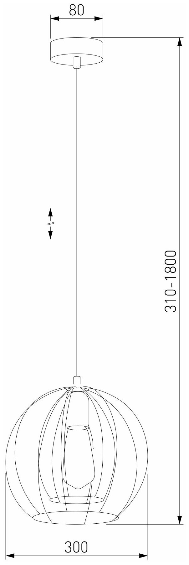 Подвесной светильник TK Lighting 6597 Jaula, цвет золото / черный