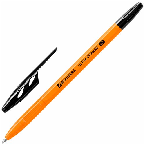 Ручка шариковая BRAUBERG ULTRA ORANGE, черная, узел 0,7 мм, чернила германия, наконечник швейцария, 50 шт.