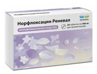 Норфлоксацин Реневал таб.п/о плен., 400 мг, 20 шт.
