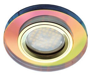 Встраиваемый светильник Ecola MR16 DL1650 GU5.3 Glass мультиколор/золото 25x95 FM1650EFF