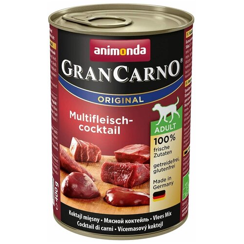 Влажный корм для собак Animonda GranCarno Original, беззерновой, мясное ассорти 1 уп. х 1 шт. х 400 г
