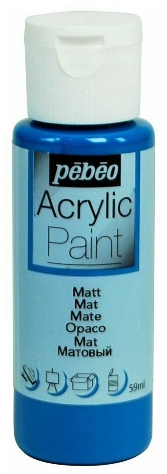 Краска акриловая Pebeo Acrylic Paint декоративная матовая (Зеленовато-голубой) 59 мл