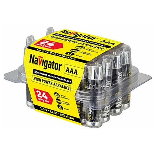 Батарейка Navigator AAA мизинчиковая LR03 1,5 В 1300 мАч (24 шт.)