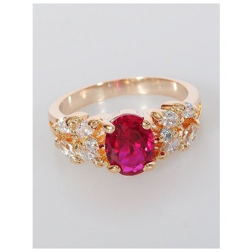 Кольцо помолвочное Lotus Jewelry, корунд, размер 19, красный