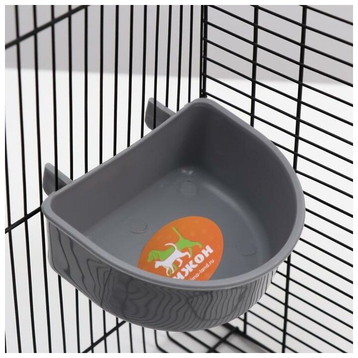 фото Поилка пластиковая для переносок с металлической дверкой, 250 мл, серая