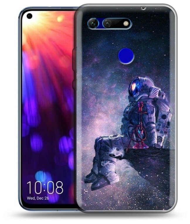 Дизайнерский силиконовый чехол для Хонор Вью 20 / Huawei Honor View 20 Космонавт