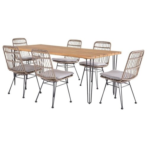 Набор уличный CHARLOTTE M, Цвет обивки: бежевый, Цвет корпуса: бежевый, темно-серый, Цвет столешницы: бежевый