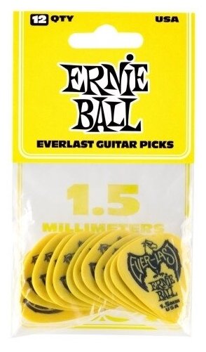 Набор медиаторов 1.5 mm ERNIE BALL 9195 Everlast 12 шт./уп.