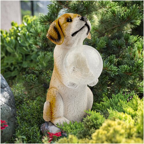 Садовая фигура ЭРА Золотистый ретривер щенок разноцветный ,28 см