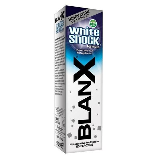 Купить BlanX White Shock отбеливающая зубная паста с частицами акти плюс, 75 мл, Зубная паста