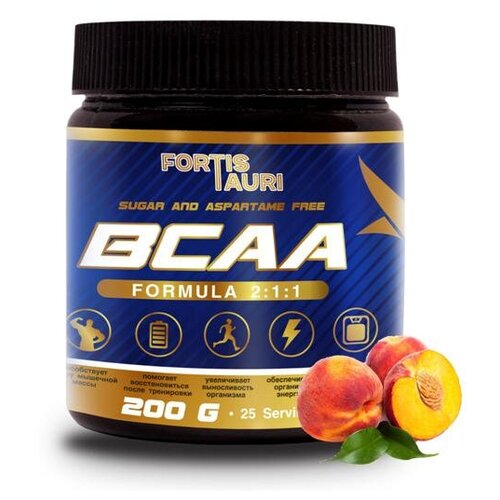 Аминокислотный комплекс FortisTauri BCAA Formula 2:1:1, персик, 200 гр.