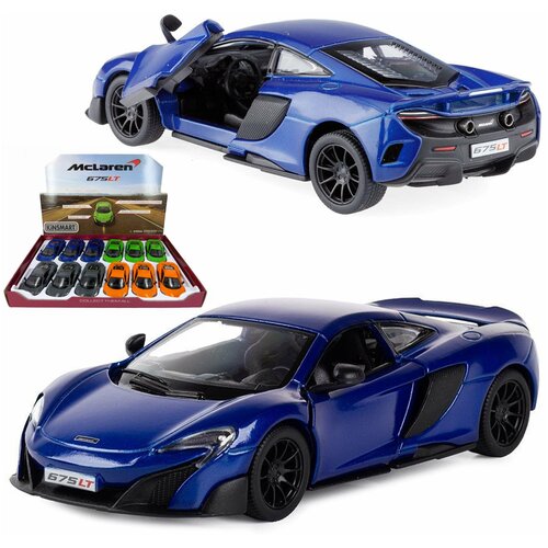 Машинка металлическая Kinsmart 1:36 «McLaren 675LT» KT5392D инерционная / Синий