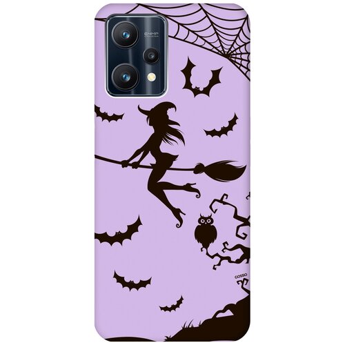 Силиконовый чехол на Realme 9 Pro, Рилми 9 Про Silky Touch Premium с принтом Witch on a Broomstick сиреневый силиконовый чехол на realme c30 рилми с30 silky touch premium с принтом witch on a broomstick сиреневый