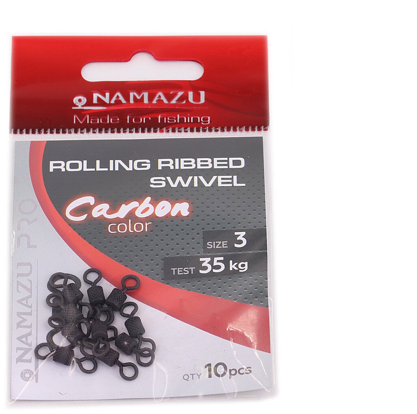 Вертлюг Namazu Pro ROLLING RIBBED SWIVEL латунь цв. Carbon р