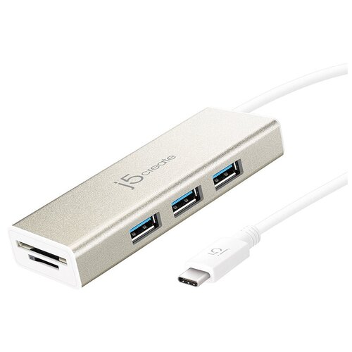 Мульти хаб j5create USB Type-C 3-Port HUB with SD/Micro SD Card Reader (JCH347) 