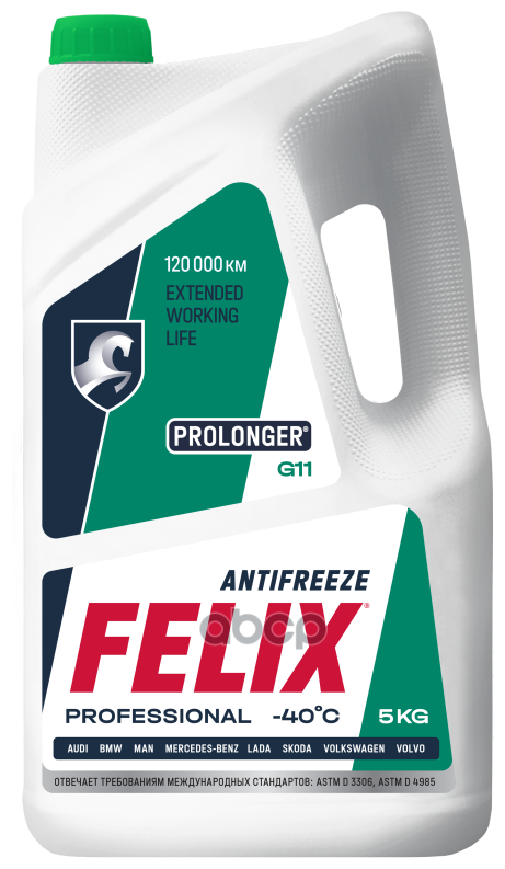 Антифриз Felix Prolonger Готовый -40c Зеленый 5 Кг 430206031 Felix430206031