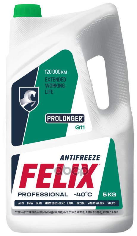 Антифриз Felix Prolonger 5 Кг Зеленый -40С Felix арт. 430206031