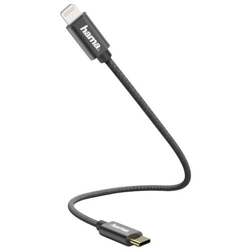 Кабель HAMA USB Type-C - Apple Lightning, 0.2 м, черный кабель hama h 200657 00200657 ver3 2 usb type c usb a m 1м черный