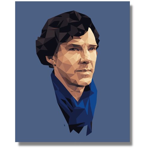Картина по номерам Шерлок Холмс в шарфе холст на подрамнике 40х50