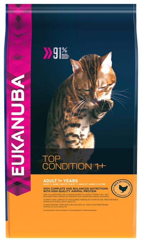 Корм Eukanuba для взрослых кошек, с домашней птицей, 10 кг - фотография № 4