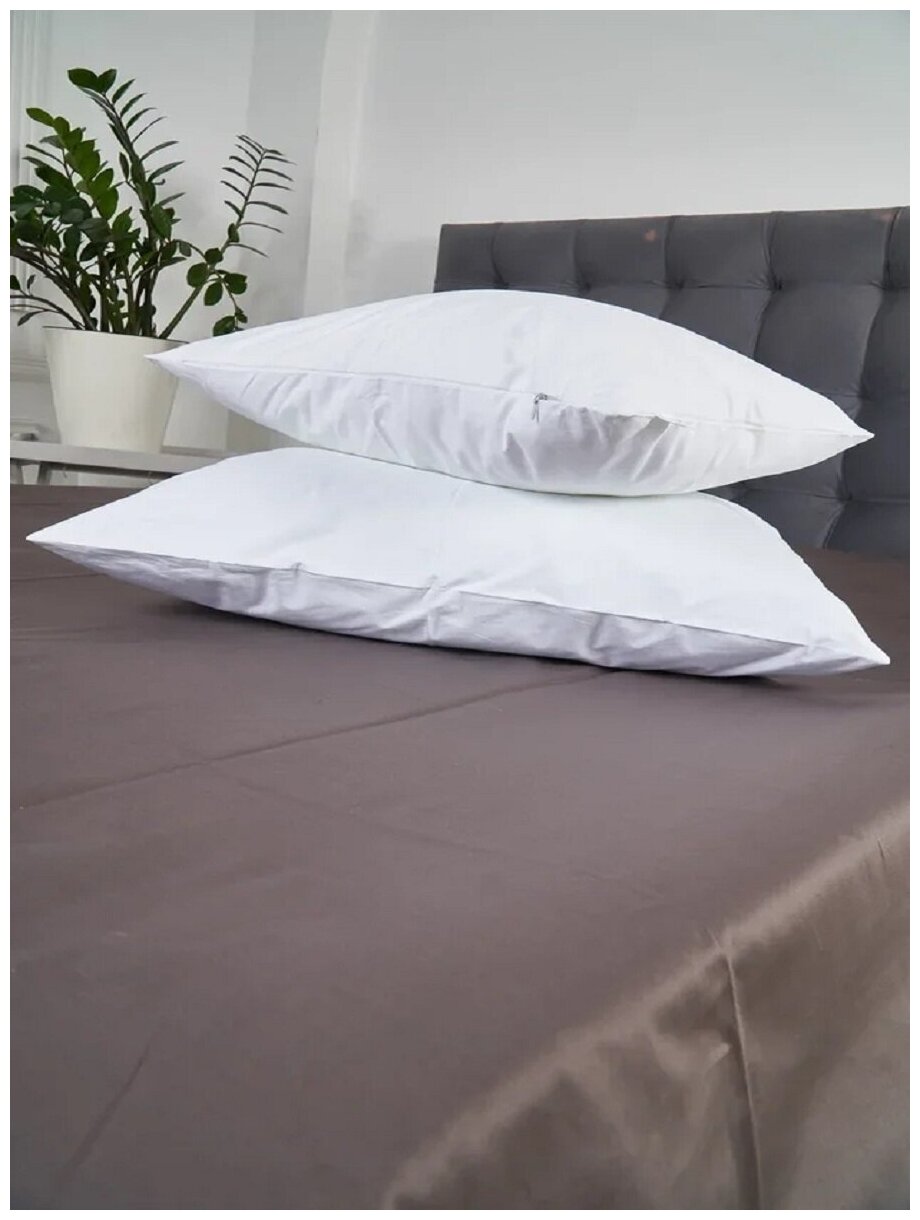 Наперник нестандартный чехол наволочка на подушку 30х50 белого цвета размером 28x48 см. комплект(2шт)
