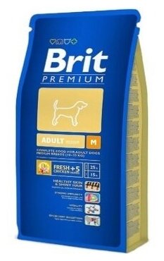 Сухой корм Brit Premium для взрослых собак средних пород, курица, 1кг - фото №3