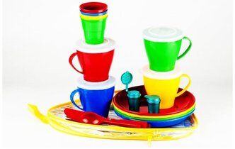 Набор пластиковой, многоразовой посуды SOLARIS S1402 на 4 персоны «Универсальный»
