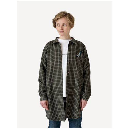 фото Рубашка шерсть в клетку аист / берегите птиц