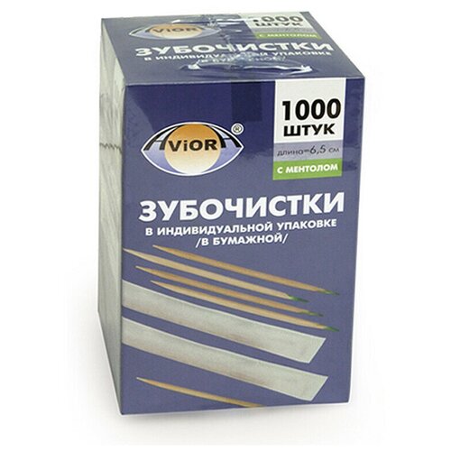 Зубочистки бамбук в инд. бум. упак. с ментолом 1000шт./уп. 401-609