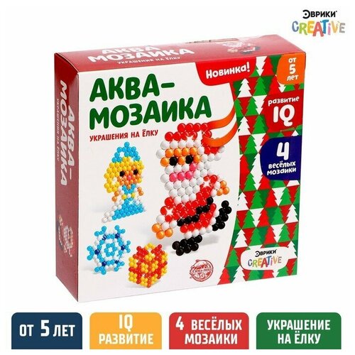 Аквамозаика Эврики Дед мороз и Снегурочка, подвес на ёлку, от 4 лет значок мой mood по жизни 3 х 2 4 см