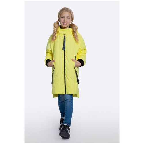 фото Пальто шалуны, демисезонное, утепленное, размер 34, 128, желтый