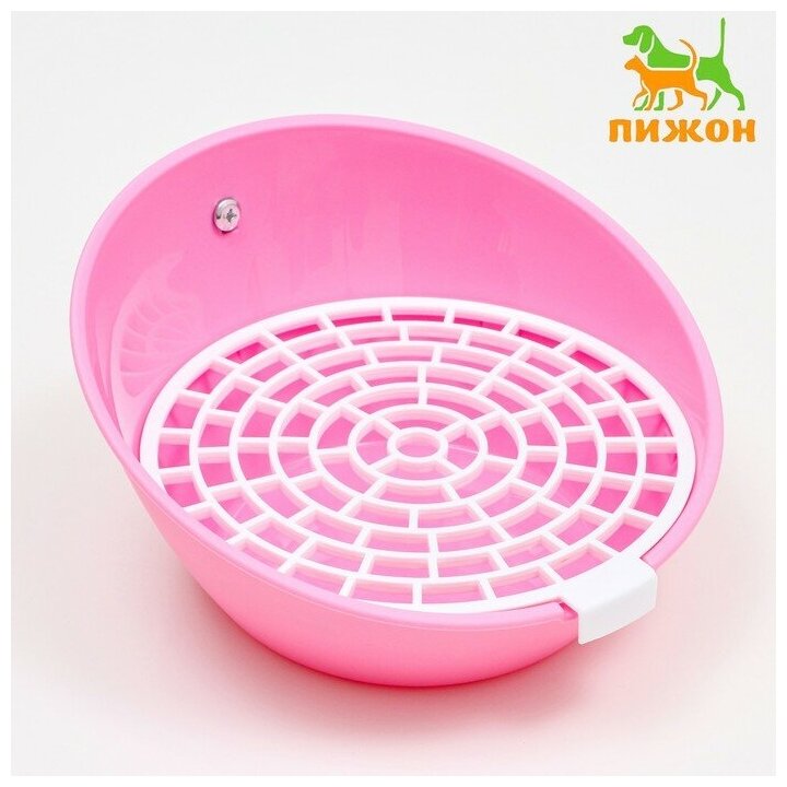 Туалет круглый для грызунов Пижон 25х23,5х12 см, розовый (RJ331pink) - фотография № 7