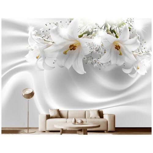 Фотообои на стену Модный Дом Сатиновые лилии 400x290 см (ШxВ)